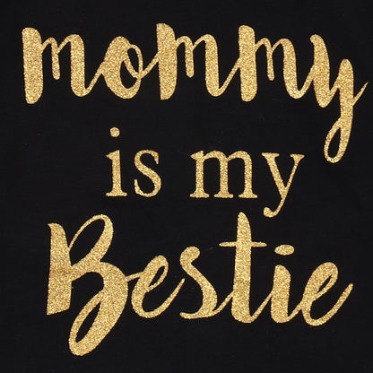 Newborn Baby Girls Clothes Floral “Mommy Is My Bestie” Bodysuit Romper +Headband